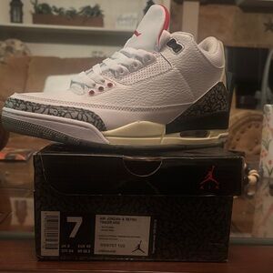 Nike Air Jordan 3 Retro White and Black Sneakers